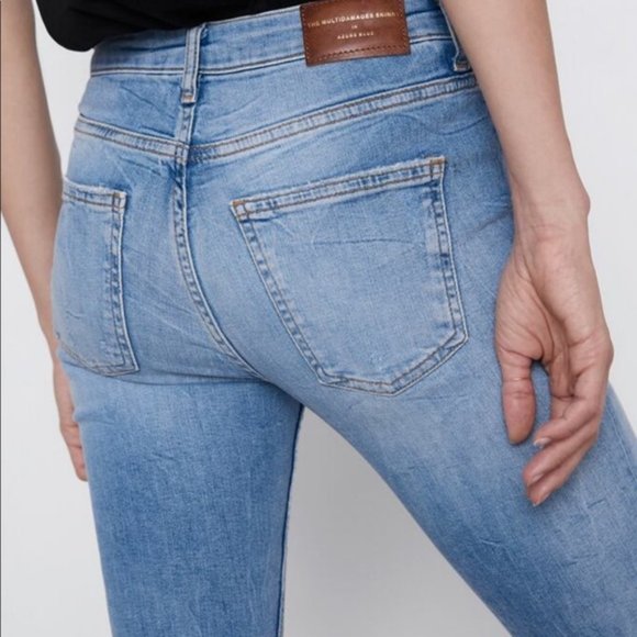 Zara Skinny Multidamage in Azure Blue - Picture 4 of 7